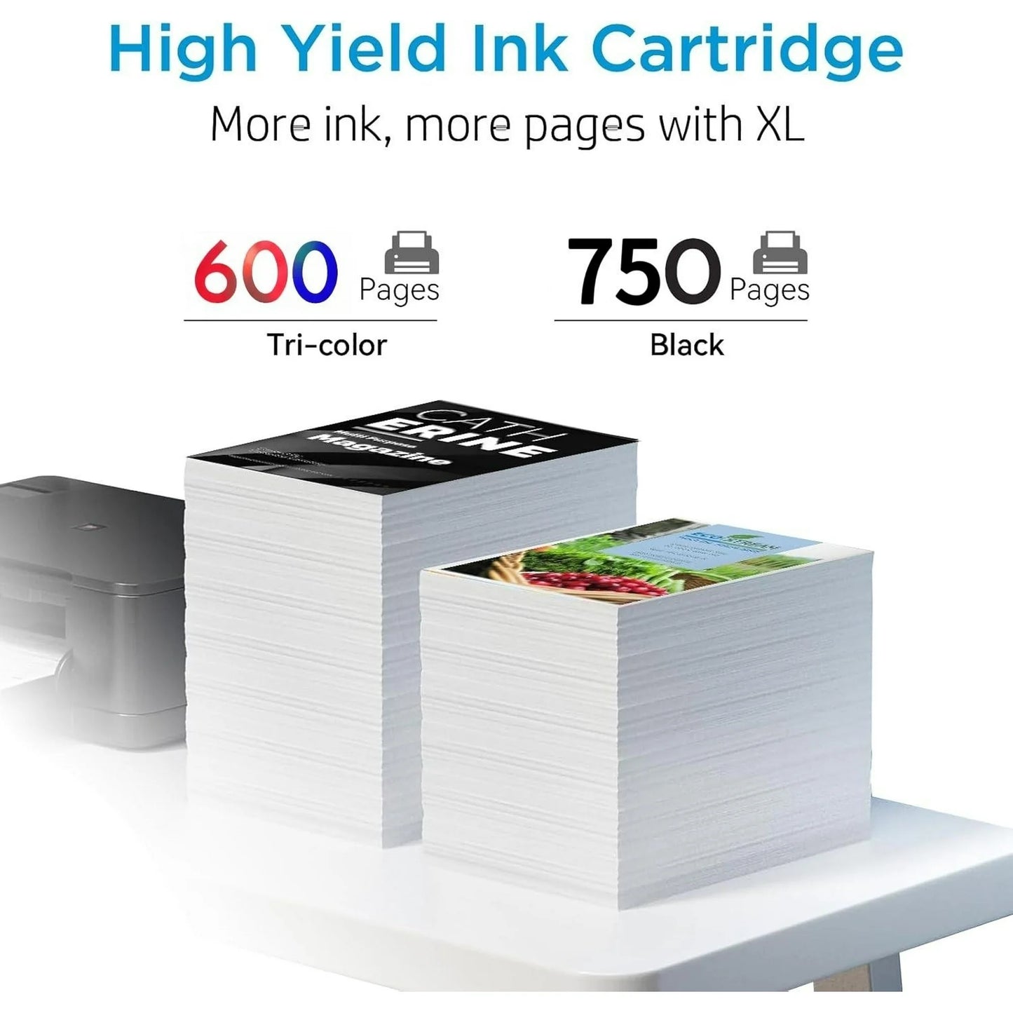 67xl Ink Cartridges Fit for HP 67 Ink Cartridges 2755 2755e 4100 4100e 4155 4155e Envy 6055 6055e 6455 6400 6000 6458(2-Pack, Black, Tri-Color)
