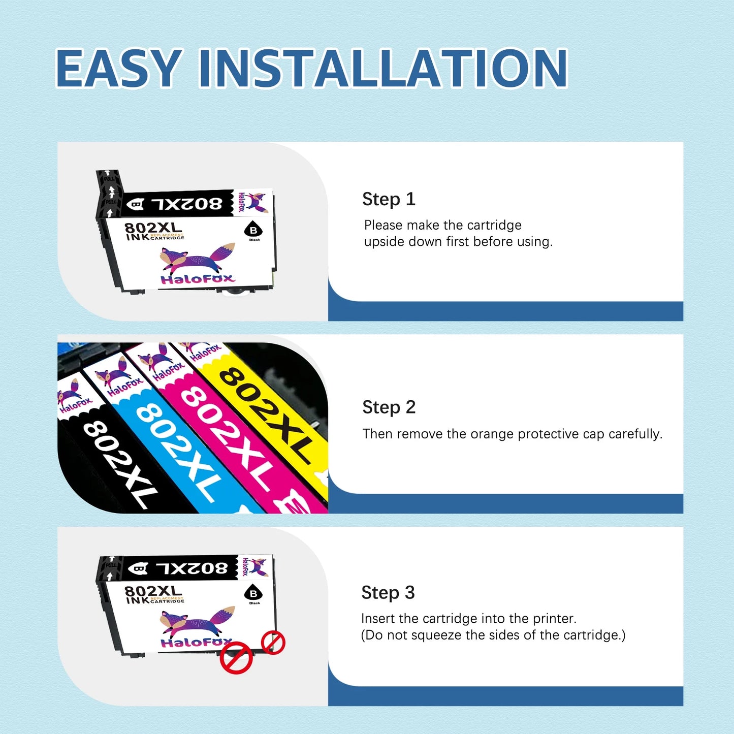 802XL Ink Cartridge for Epson ink 802 XL 802XL to use with Workforce Pro WF-4730 WF-4720 WF-4734 Printer (2 Black 1 Cyan 1 Magenta 1 Yellow, 5-Pack)
