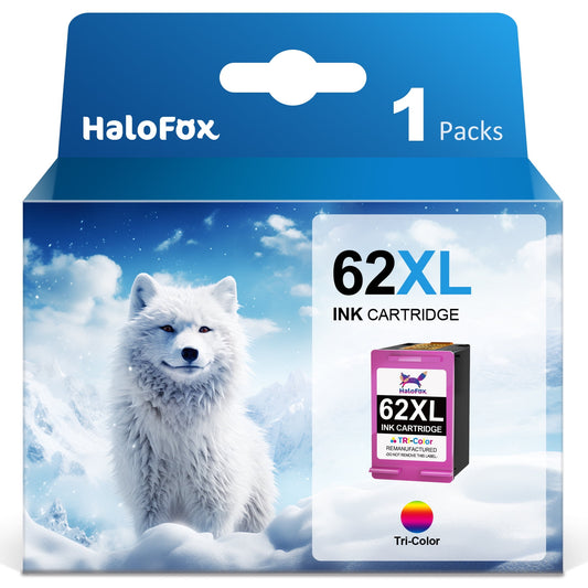 62XL 62 XL Ink Cartridge for HP Printer, 1 Tri-Color