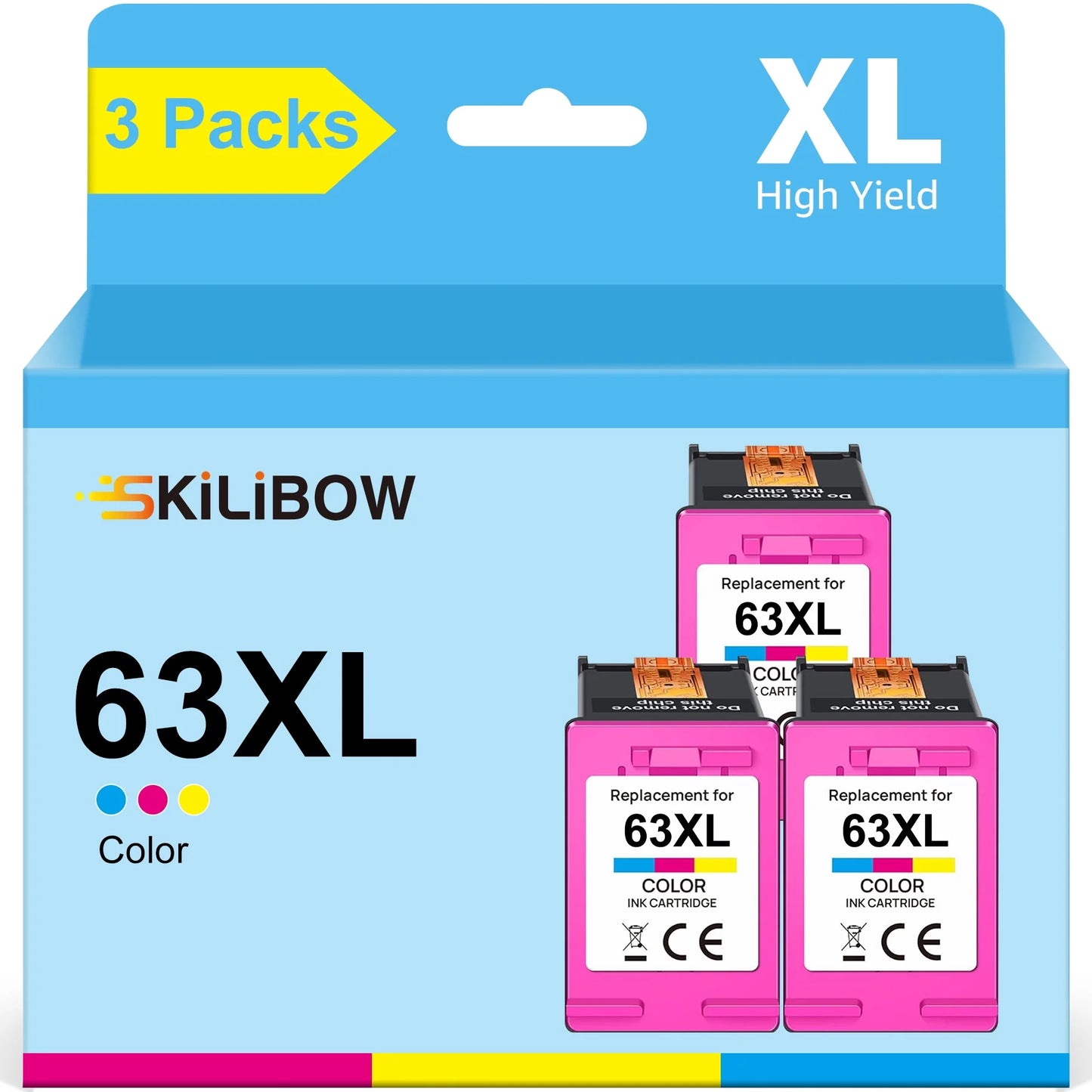 63 Ink Cartridges for HP (Tri-color)