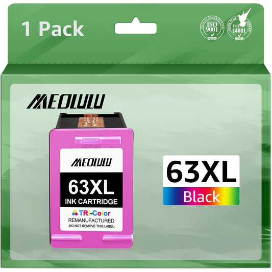 63XL Color Ink Cartridges Replacement for HP (Tri-color, 1-Pack)