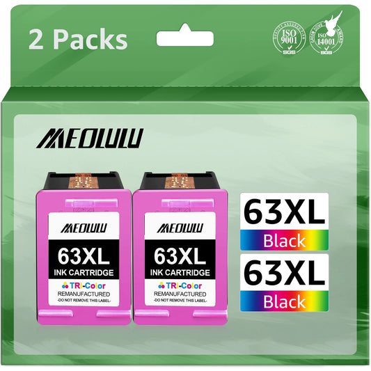 63XL Color Ink Cartridges Replacement for HP(Color, 2-Pack)