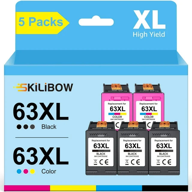 63XL Ink Cartridge for HP 63 Ink Cartridges Black(Black, Tri-Color)