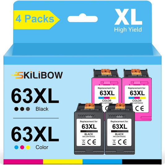 63XL Ink Cartridge for HP 63 Ink Cartridges Black (Black, Tri-Color)