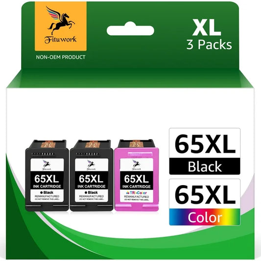 65xl Ink Cartridge for HP 65 Ink Cartridge(2 Black,1 Tri-Color)