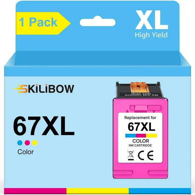 67XL Ink Color Replacement for HP (1 Pack, Tri-Color)