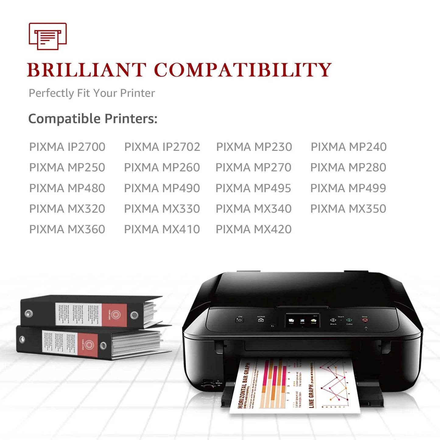 210XL Ink Cartridges Replacement for Canon PG-210 XL 210 Black Ink to Use with PIXMA MP230 MP240 MP250 MP260 MP270 MP490 MP495 MX320 MX350 IP2700 IP2702 (2-Pack)