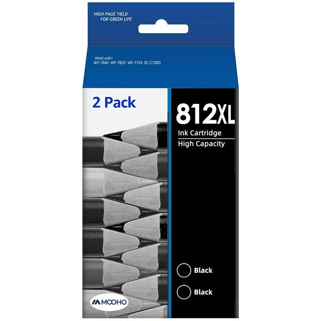 812XL Ink Cartridge for Epson(2 Black)