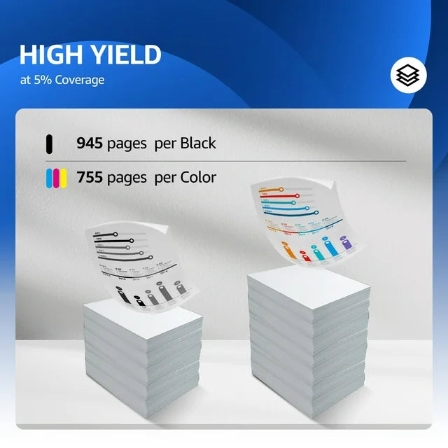 127 Ink 127XL Ink Cartridges Combo Pack  630, WF-633, WF-635, WF-645, WF-7010, WF-7510, WF-7520, WF-840, WF-845