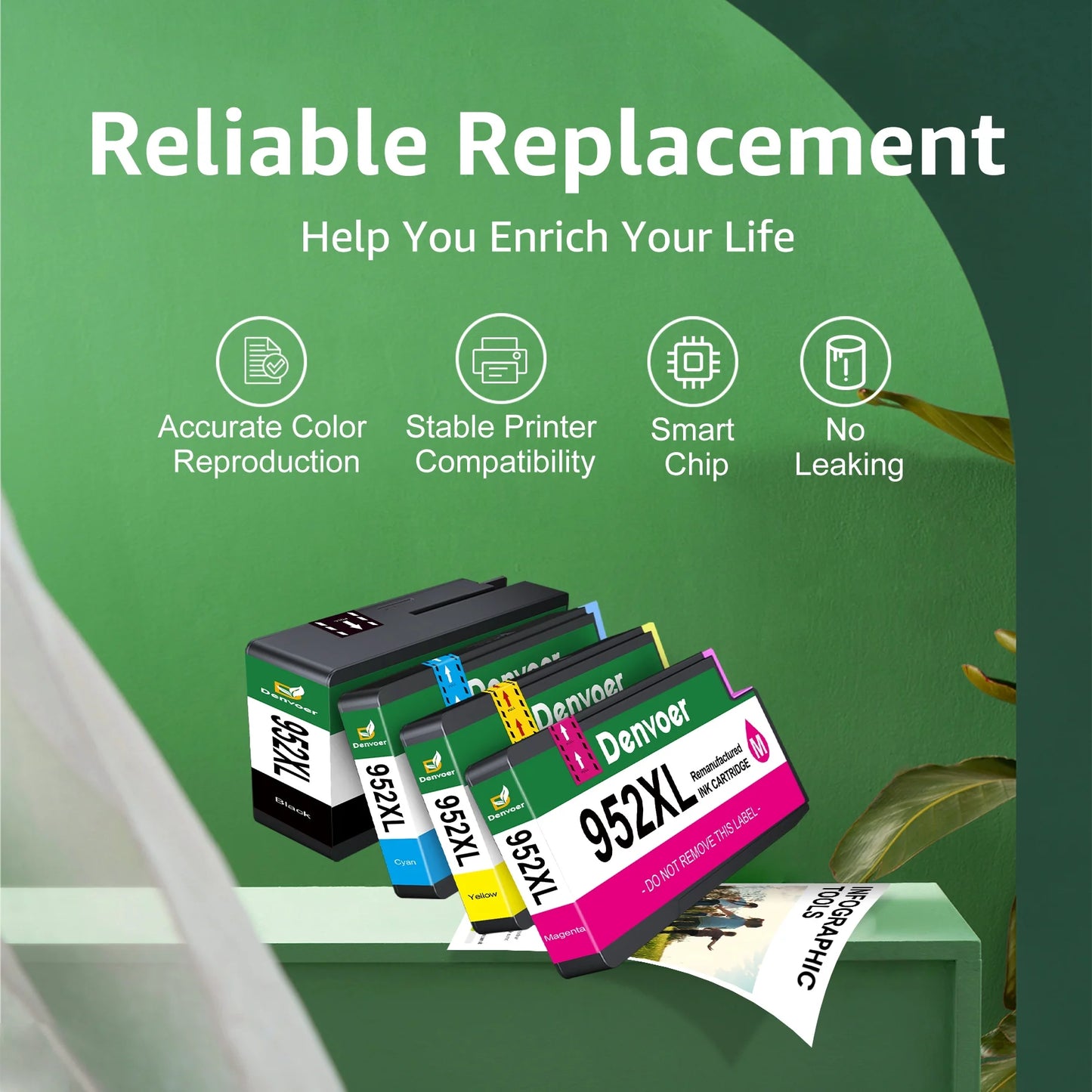 952 Ink Compatible for HP 952XL Ink Cartridges 952 XL Ink Cartridges Officejet Pro 8710 7740 8720