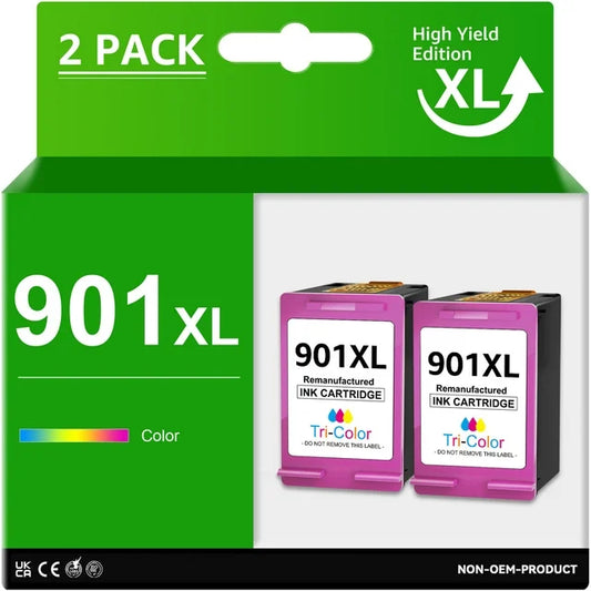 901XL Color Ink 901 Color Ink Cartridge (Tri-Color, 2 Pack)