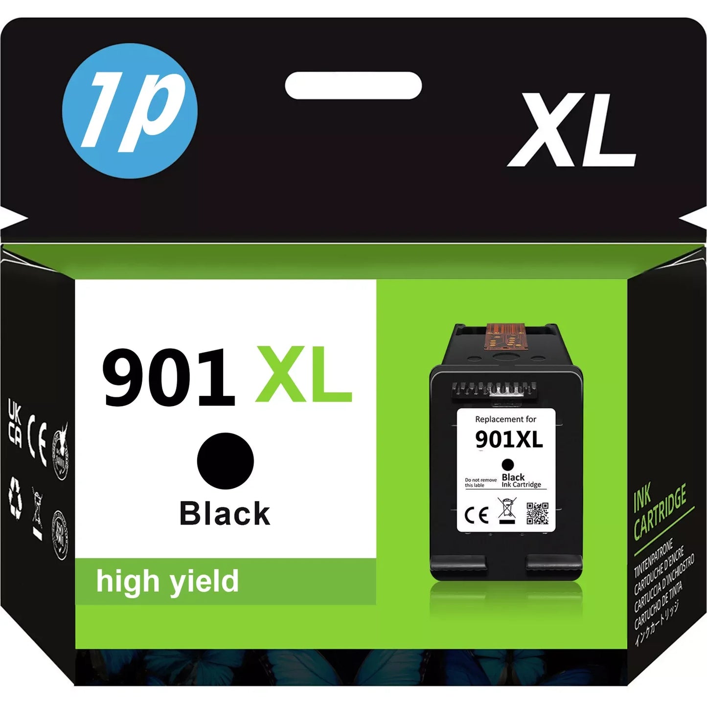 901XL Ink Cartridge 901XL 901 XL HP Ink Replacement For HP 901XL Black Ink Cartridge HP 901 XL Ink for HP Officejet 4500 J4500 J4524 J4540 J4550 J4580 J4624 J4640 J4660 J4680 J4680C Printer, 1 Black