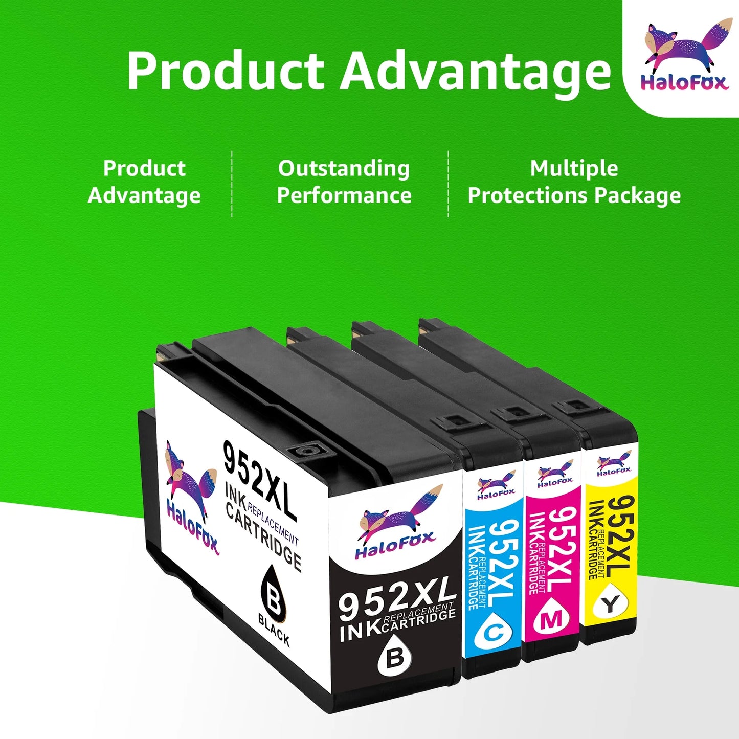 952XL Ink Cartridges Combo Pack for HP 952 XL  Printer (1 Black, 1 Cyan, 1 Magenta, 1 Yellow, 4 Packs)