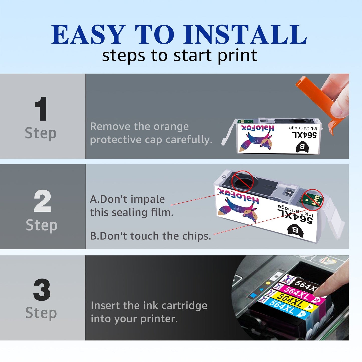 HaloFox 564 Ink Cartridges (4 Pack)