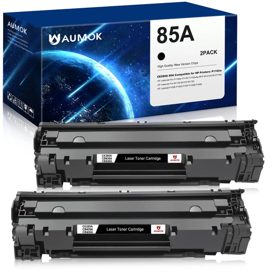 CE285A 85A Black Toner Cartridge for HP LaserJet P1102W P1006 M1132 M1212NF M1217NFW MFP, P1102 Printers (2-Pack,Black)