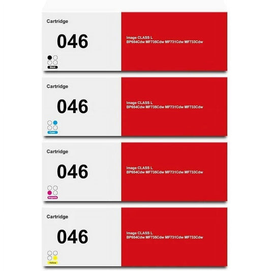 Canon 046 Toner Cartridges Compatible for Canon CRG-046 CRG046 Toner for Canon Color imageCLASS LBP654Cdw MF735Cdw MF731Cdw MF733Cdw Printer (Black, Cyan, Magenta, Yellow, 4-Pack)