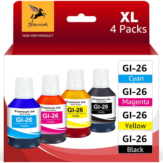 GI-26 GI26 GX7021 Ink Refill Bottles Compatible for Canon 26 GI-26 GI26 Ink Bottles, Compatible for Canon MAXIFY GX6021 GX7021 GX7020 GX6020 GX4020 GX5020 GX3020 Megatank Printer Black Color