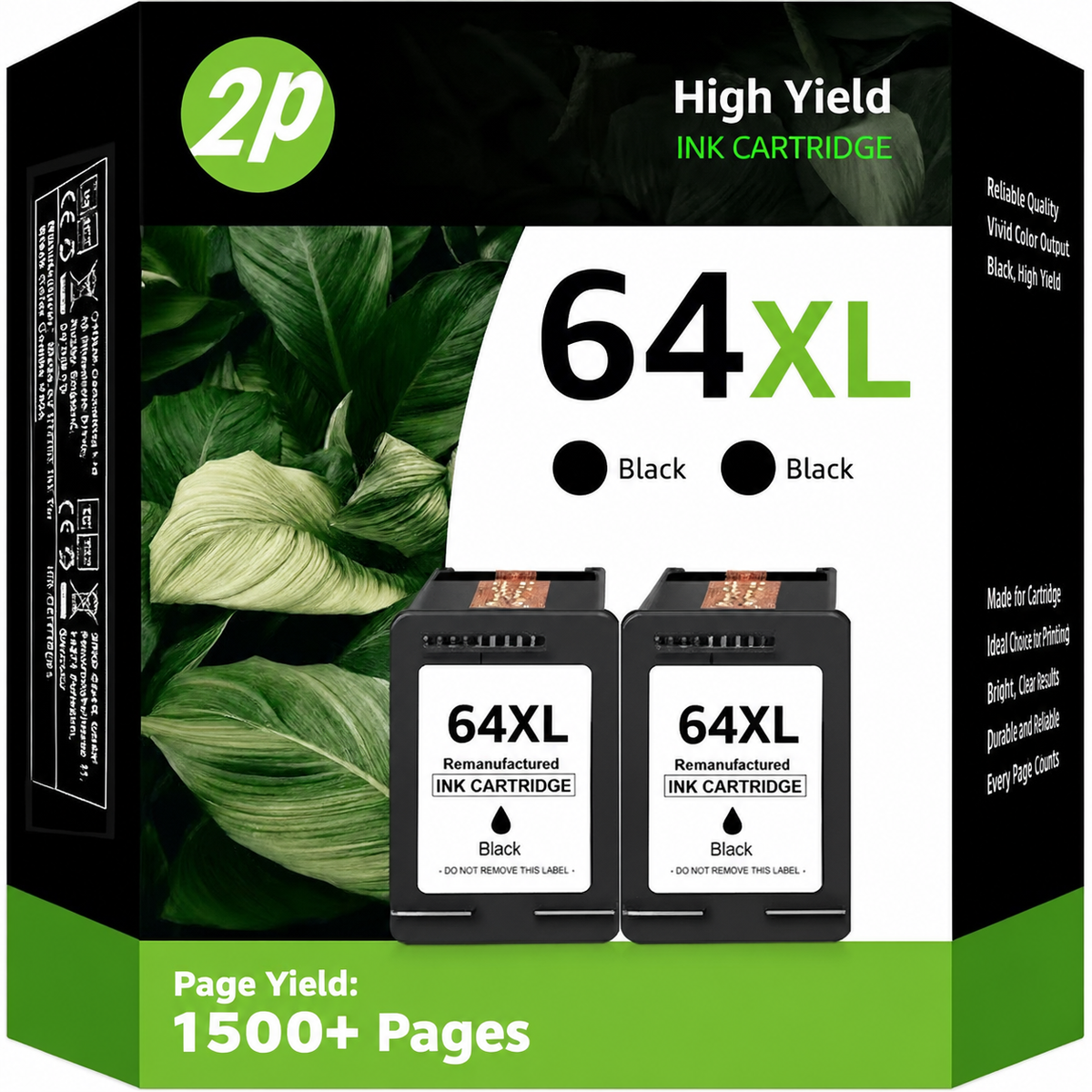 64xl black ink cartridge compatible for hp 64 black ink cartridge for Envy Photo 7858 7855 7155 6255