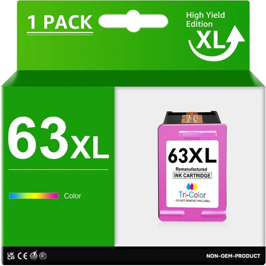 Ink 63XL Color Ink Cartridge Replacement for HP,1 Pack