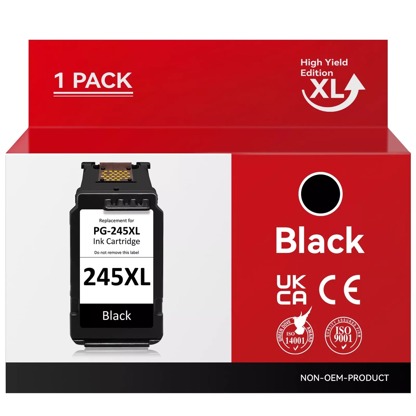 PG-245 245XL Ink Cartridges for Canon Ink 245 Black Used in PIXMA MX492 MX490 MG2522 MG2920 MG2922 TR4520 TR4522 TR4527 TS3320 TS3322 Printers, 1 Pack