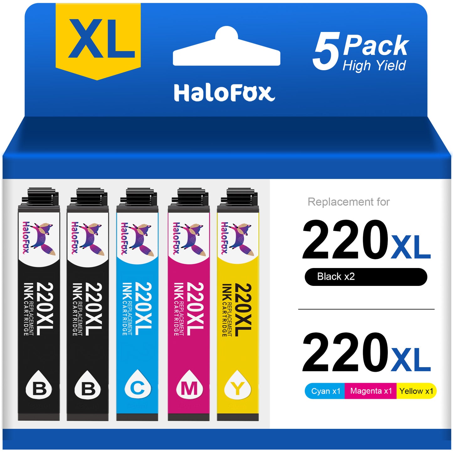 220XL Ink Cartridge for Epson 220 Ink Cartridge for Printer Epson Ink 220 for Epson XP-420 Ink (5PK)