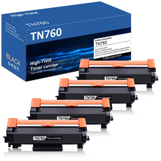TN760 Toner Cartridge Replacement for Brother (Black,4 Pack)