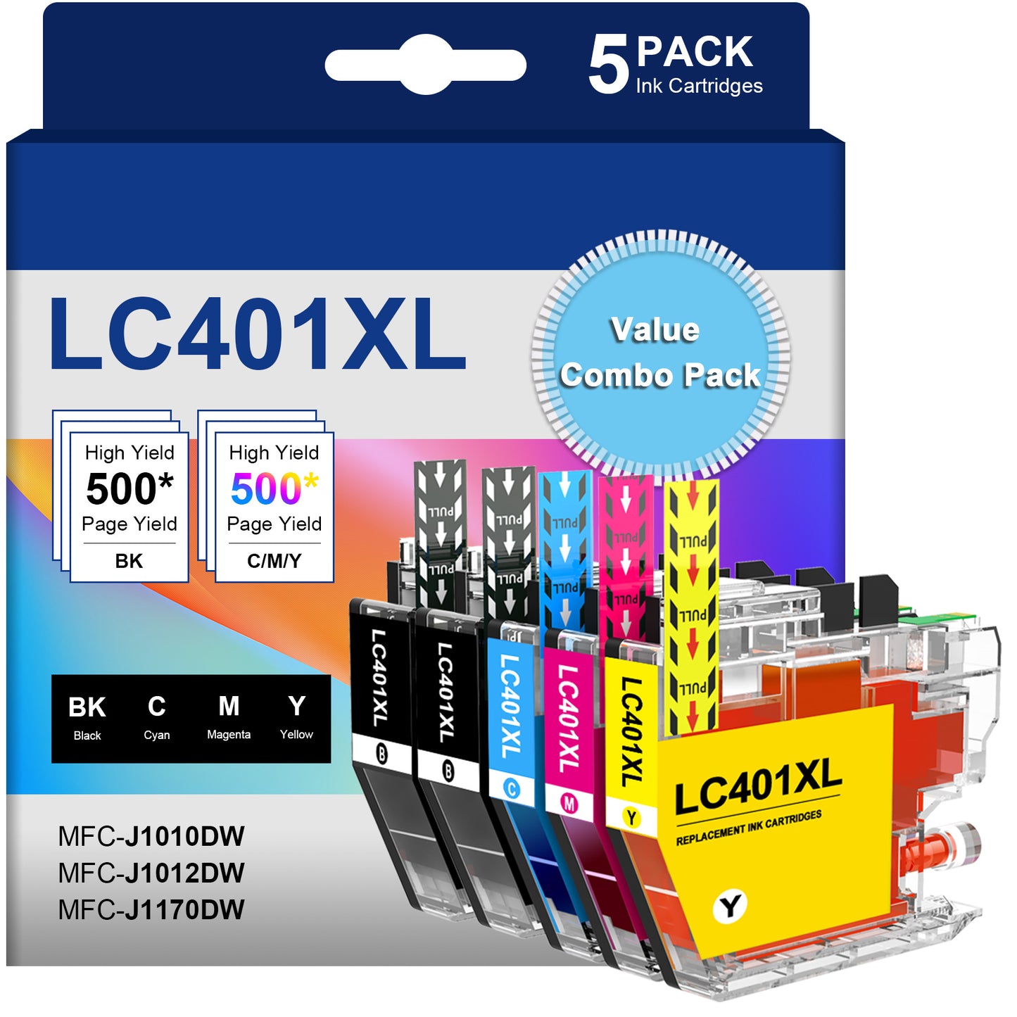 LC401XL LC401 Brother Ink for Brother Ink Cartridge LC401 Brother LC401 Ink Cartridge LC401 Ink, 5PK
