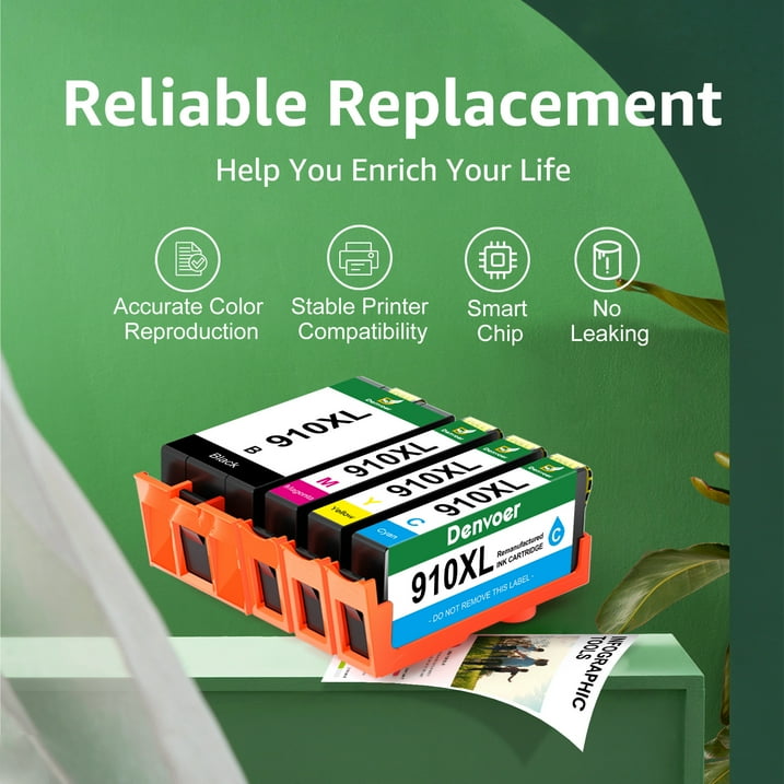 910XL Ink Cartridge (4 Pack) Compatible for HP 910 Ink for HP OfficeJet Pro 8020 8025 8015