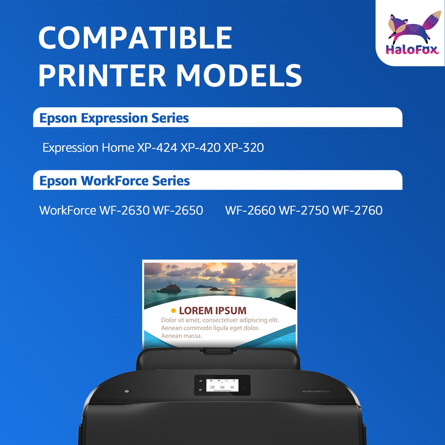 220XL Ink Cartridges Replacement for Epson  WF-2760 WF-2750 WF-2630 WF-2650 WF-2660 XP-320 XP-420 (Black, Cyan, Magenta, Yellow, 5-Pack)