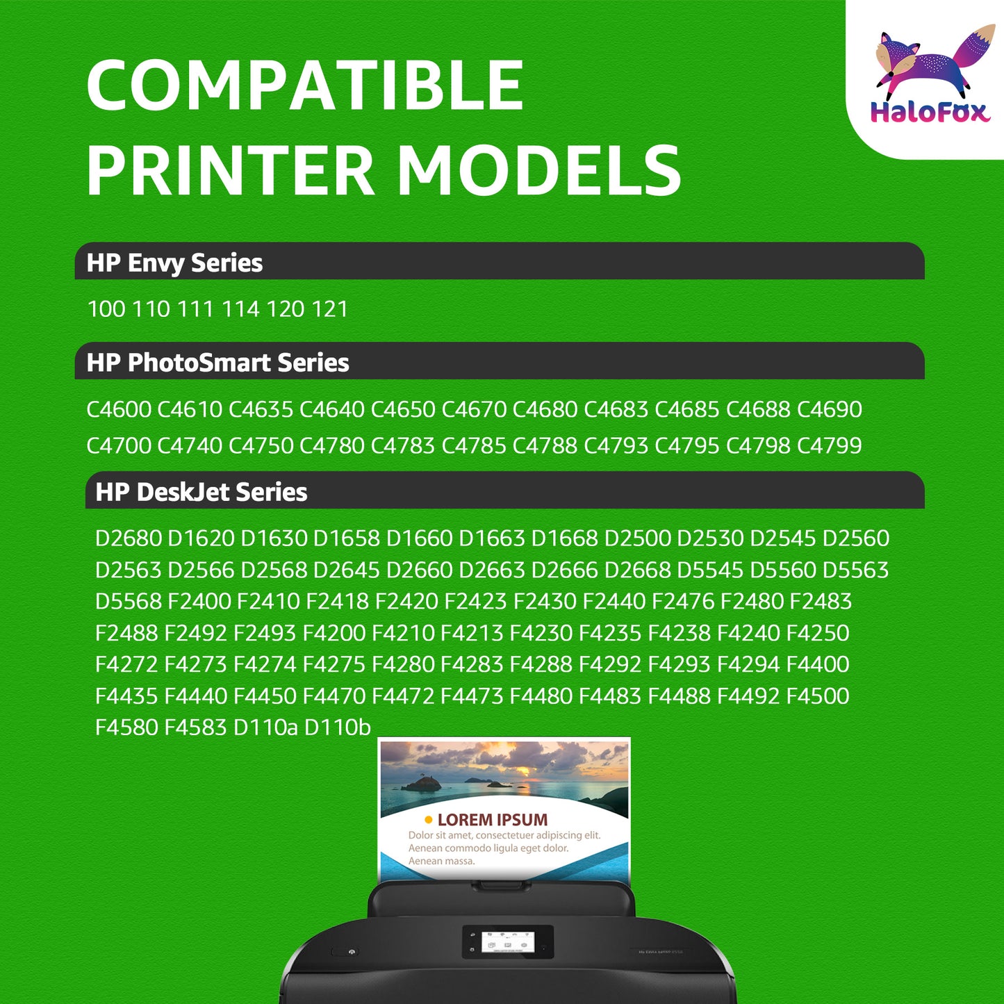 60XL Ink Cartridge (2BK) Compatible with HP 60 Black Ink Cartridge HP 60 Ink Cartridge Envy 110 120
