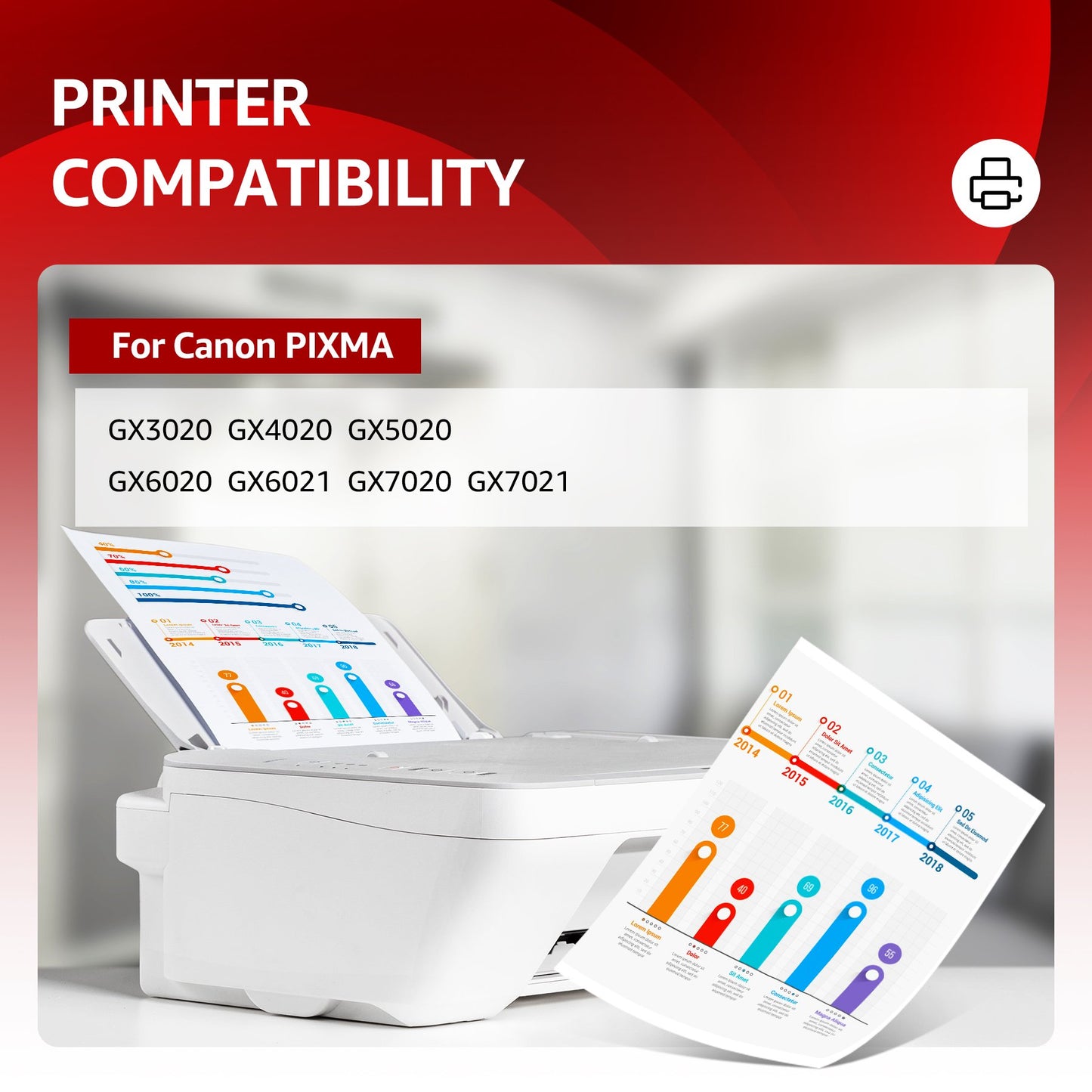 GI-26 GI26 GX7021 Ink Refill Bottles Compatible for Canon 26 GI-26 GI26 Ink Bottles, Compatible for Canon MAXIFY GX6021 GX7021 GX7020 GX6020 GX4020 GX5020 GX3020 Megatank Printer Black Color