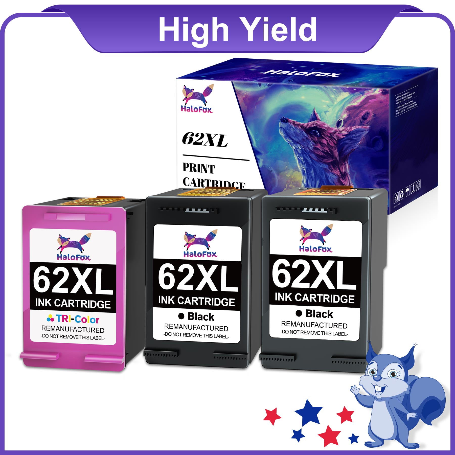 62 XL Ink Cartridge for HP 62 Ink Black and Colore (3 Pack) – Toinktoner