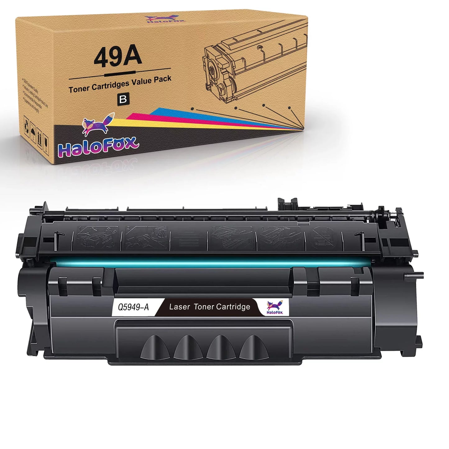 53A Toner Cartridge Q5949A 49A Toner Cartridge Replacement for HP( 1 Black, 1 Pack )