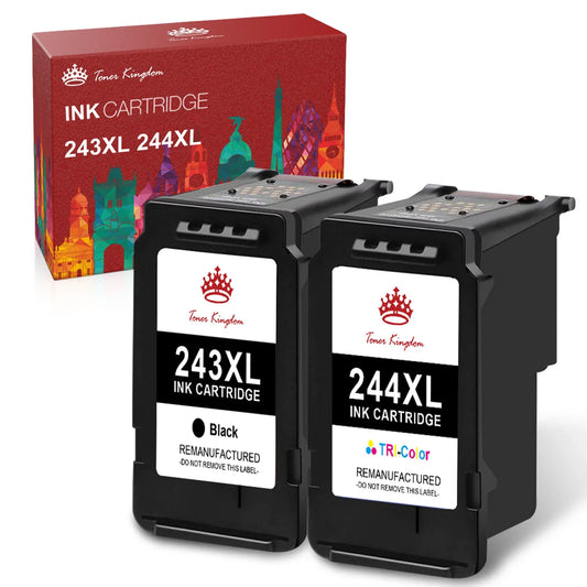 PG-243 CL-244 Replacement for Canon Ink cartridges(1Black/1Tri-Color, 2PK)