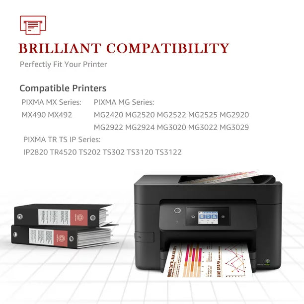 PG-243 CL-244 Replacement for Canon Ink cartridges(1Black/1Tri-Color, 2PK)