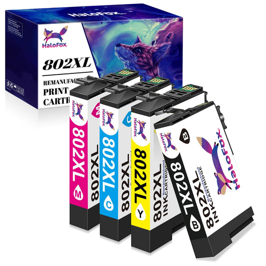 802 Ink Cartridge for Epson ink(Black Cyan Magenta Yellow, 4-Pack)