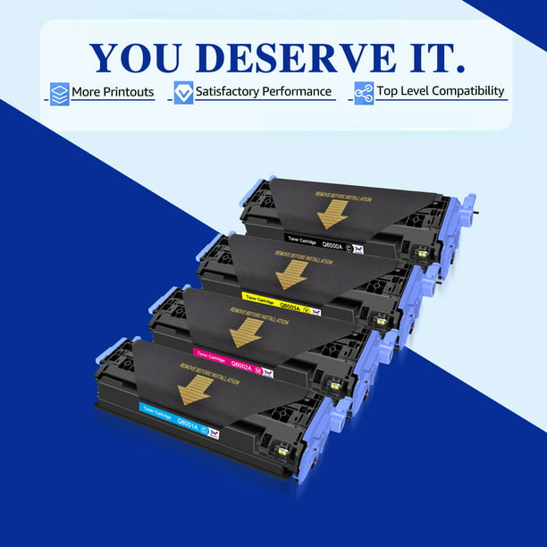 HaloFox Compatible For 4 Pack Q6000A 1/2/3A Color Toner For HP 124A LaserJet cm1015mfp cm1017 cm1017mfp Printer